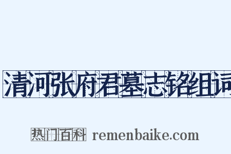 清河张府君墓志铭组词是什么意思的图片